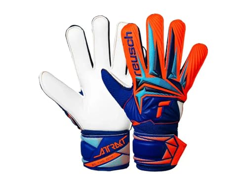 Reusch Guanti da portiere per bambini e adolescenti | Presa robusta e stabile | Erba artificiale, erba naturale e terreno duro | Attrakt Solid Junior