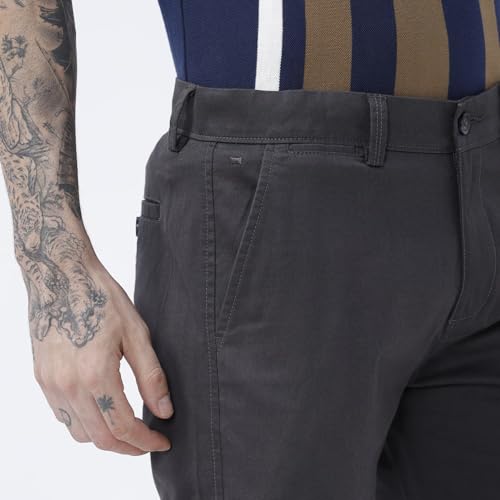 Image of BASICS Premium Cotton Stretch Formal Trousers for Men | Office Pants