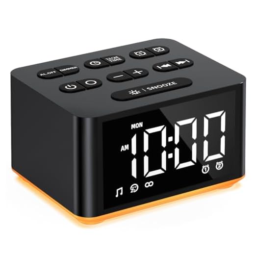 White Noise Machine Sound Machine Small Alarm Clock Desk Bedroom Bedside Clocks with 2 Alarm Settings Snooze & Wake Up Light 27 Sleep Nature Sounds Ideal Gift for Kids Adults Heavy Sleepers