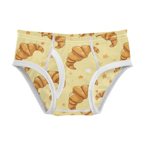 Wusikd Cute Croissant Boys' Underwear Cotton Yellow Boys Briefs Soft Toddler Underwear 2T