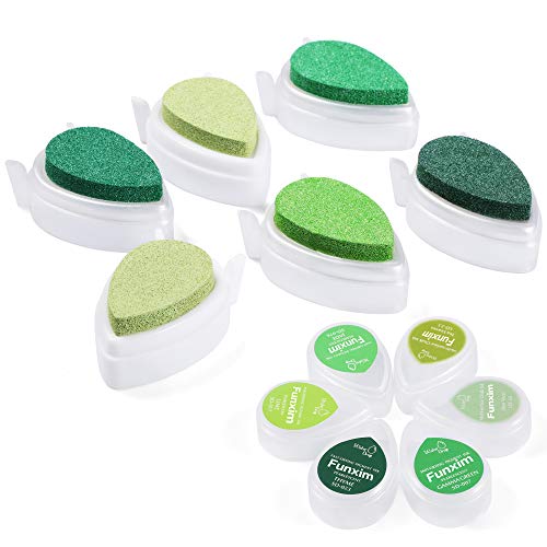 Funxim Tampons encreurs (6 Pack) Coussins Encreurs Ensemble d'empreintes digitales pour la Peinture sur Tissu d'artisanat en Papier