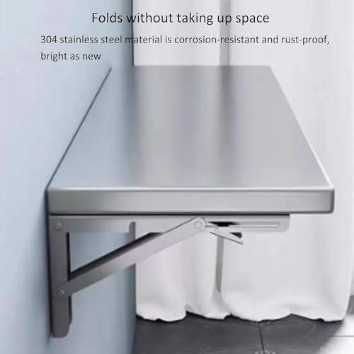 Table pliante acier inoxydable 304 pour petit espace mural - 6