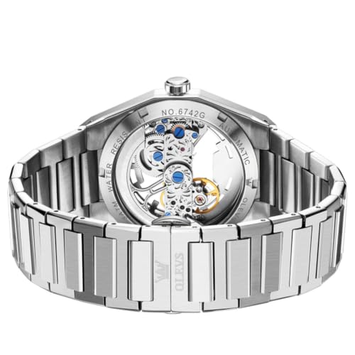 Image of OLEVS Automatic Watch for Men Self Winding Mechanical Luxury Business Stainless Steel Multi Calendar Waterproof Luminous Wrist Watches