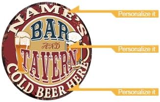 Miniatura 3 de Any Name's BAR and Tavern Cold Beer Here - Letrero de lata personalizado personalizado, rústico, estilo vintage, retro, cocina, bar, pub, cafetería,
