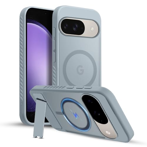 Image of KARWAN?Ultra Hybrid Matte Back Cover Case Compatible with Stand Magnetic for Google Pixel 10 | Mag-Safe Wireless Charging | Camera Bump Protection -(Grey)