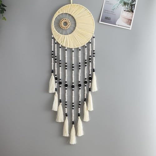 Attrape-rêves en macramé lune : décoration murale faite à la main - 8