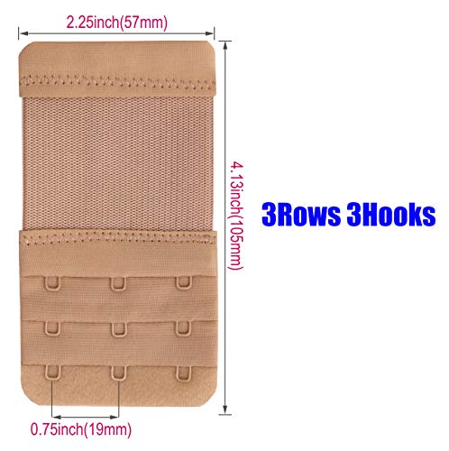 Tamlien Bra Extender 3 Hooks,Stretchy Soft And Comfortable Bra Strap Extender - 4 Pcs Pack (Skin Color) #TOP1