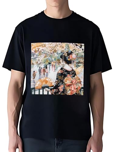 令和の浮世絵 和風 絵画 江戸 掛け軸 舞子 着物 女性 (54) Tシャツ メンズ レディース 夏服 綿 プリント スポーツ トップス 半袖 無地 ゆったり 男女兼用 大きいサイズ 肌着 ファッション