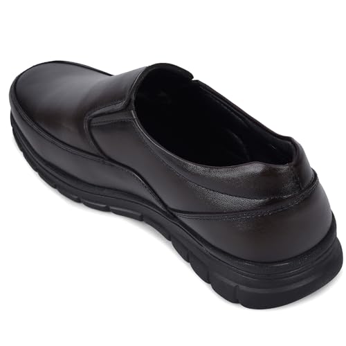 Image of Liberty Fortune HML-90E Formal Shoes for Men - Black & Brown Genuine Leather Slip-On Moccasins | Cushioned Leather Insole, Office, Boardroom, Wedding, Interview, Festive & Formal Dress Shoes
