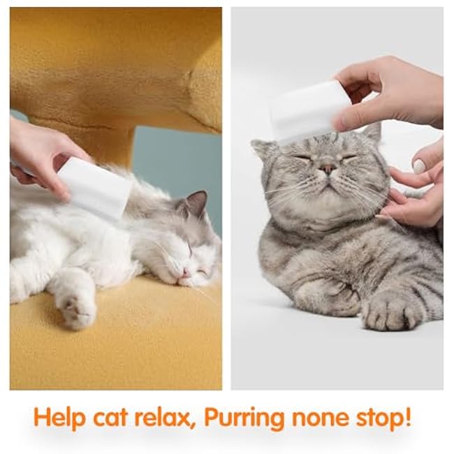 Soft Cat Brush for Grooming, 2Pcs Gentle Cat Tongue Brushes 2 in 1 Brush Sponge with Barbed Serrations Brushes Sensitive Cats Lightweight Daily Grooming Enhancing Intimacy Bonding Long Haired-bVvGHITI