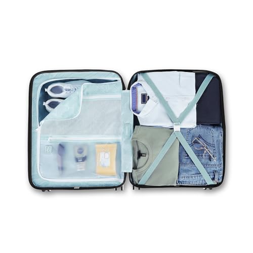 Image of uppercase Helix Solid (Medium) 68Cm Textured Trolley Bag with Combination Lock, 8 Wheels, Eco Polycarbonate Luggage, Laundry Compartment, Durable Design for Travel - Suitcase for Men & Women Grey