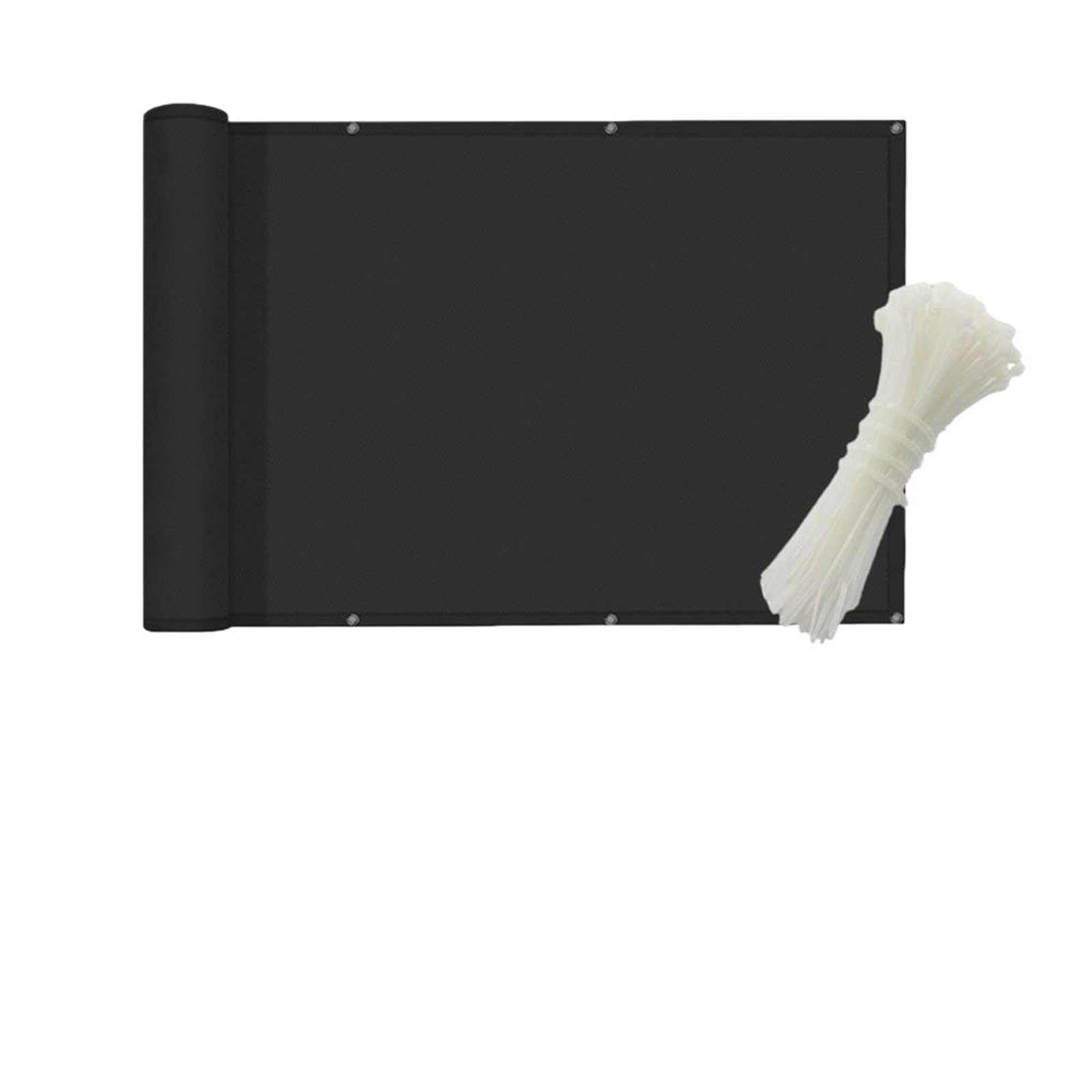 Pare-brise pour patio et balcon occultant tissu noir anti-regards
