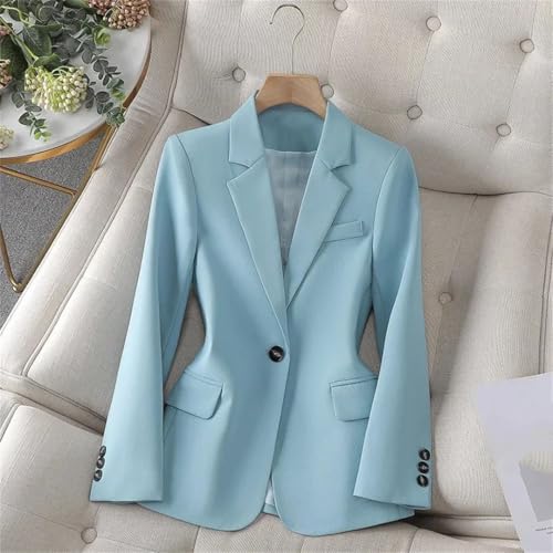 Women Blazer Spring Autumn Business Work Wear Long Sleeve Single Button Solid Formal Jacke3