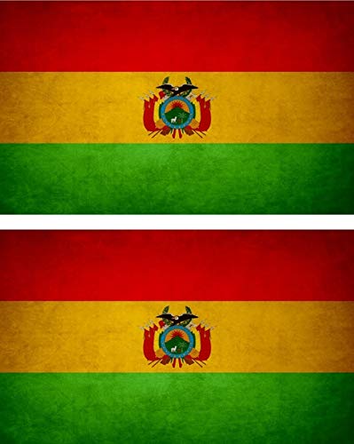 Akachafactory 2X Autocollant Sticker Drapeau Vintage Vieilli Bol Bolivie