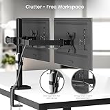 Utopia Home Dual Monitor Arms Adjustable Screen Adjustable Arm Desk Mount for 13-32 Inch Screens, VESA Mount VESA 75/100mm, Full Motion Tilt & 360° Rotation, Max 10kg per Arm, Height Adjustable, - Image 2