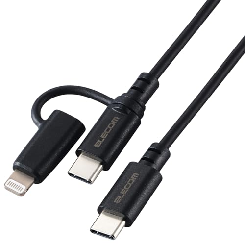 Amazon.co.jp: エレコム USB Type-Cケーブル 2in1 Type-C + Lightning