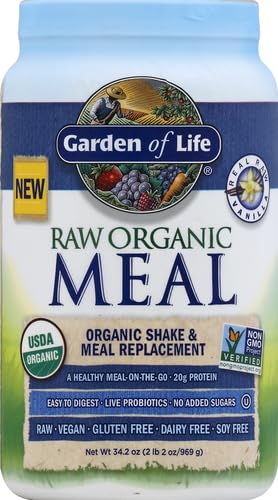 Image of Garden of Life Raw Organic Meal Protein Powder, Vanilla, 28 Servings, 37.04 Ounce (Pack of 6)