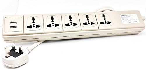VCT USP-500UK Universal USB Port 110V 220V Power Strip Ivory