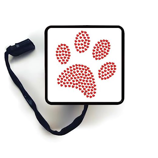 Trailer Hitch Cover Tube Cover Plug Cap Fits 2 Inch Receivers for Toyota Ford Jeep Chevrolet Dodge Ram Hitch Cover Art - for Paw Design Made of Hearts- Trailer Receiver LED Brake Light Mod-GX911-110