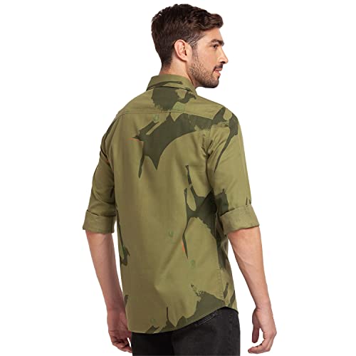 Image of Spykar Men Cotton Regular Slim Fit Full Sleeves Shirt