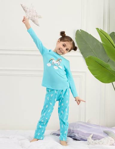 Image of Amazon Brand - Symbol Girls Night Dress | 100% Cotton T-Shirt & Pajama Set | Full Sleeves | Age 2-12 Years