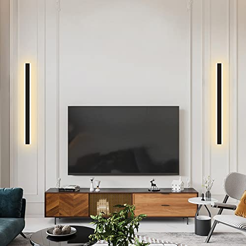 Applique Murale LED 80CM Rectangle Noir à Intensité Variable AMAZWI - 4