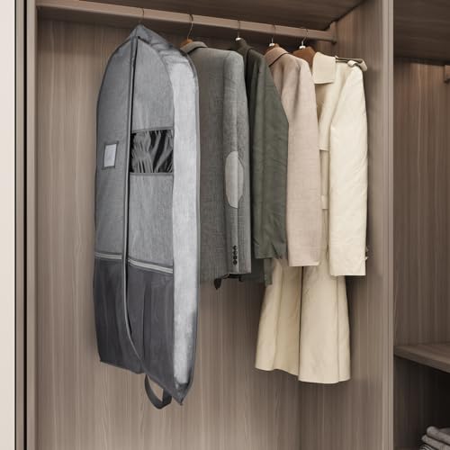Zilink Luxury Storage 43" Garment Bag for Men and Women Suit, Shirt, Blouse, Sweater, Jacket with 3.9" Gusset, Premium Hanging, Breathable, Foldable Clothes Protector and Travel Cover thumbnail 6