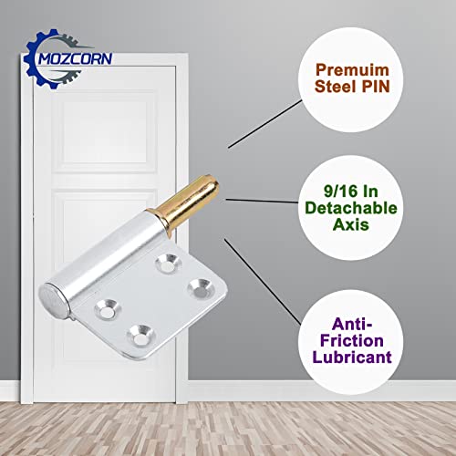 6 Pcs Silver Small Door Hinges 4 Inch, Lift Off Hinges Removable Flag Hinge, Left Handed #TOP5