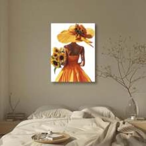 Peinture à l'huile sur toile célébrant l'élégance féminine et l'art mural - 2
