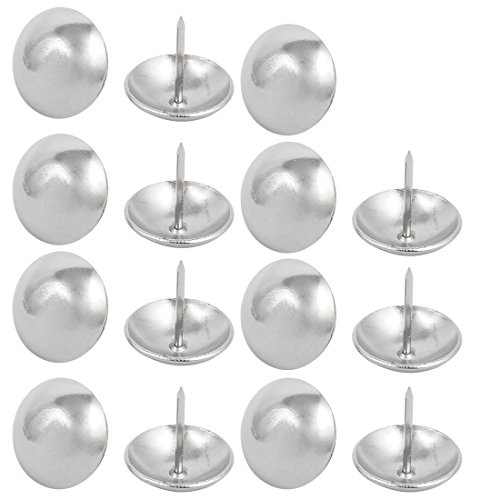 sourcingmap 25mm Dia Stainless Steel Upholstery Nail Decorative Tack Stud Push Pin 15PCS, Silver