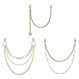  KESYOO 3Pcs Mehrschichtige Hosen Kette Brieftasche Kette Tasche Kette Gürtel Metall Jeans Kette Hose Schlüsselanhänger Anhänger für Kleid Dekor Dame Kleid (Golden)