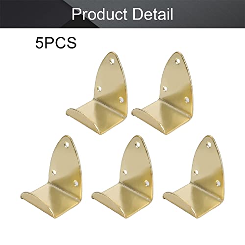 Image of MroMax Picture Photo Frame with Hook Metal Brace Bracket Hanger Gold Tone 38 x 44 x 58mm /1.50 x 1.73 x 2.28-inch (L x W x H) Large 5pcs