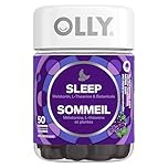 OLLY Sleep Gummy Supplement helps promote a healthy sleep cycle Blackberry Zen with melatonin, L-Theanine & botanicals 25 day supply 50 gummies