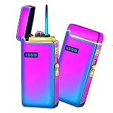 Arc Lighter, Jet Flame Torch Lighter Electric Lighter Refillable Butane 2 in 1, USB Rechargeable Lig