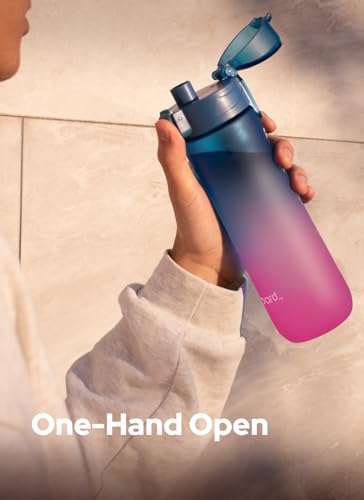 Image of Opard Zip 20oz Plastic Water Bottle Dishwasher Safe, Leakproof Flip-Top Lid, BPA Free Tritan, Wide Mouth Reusable Kids Water Bottle for School Hiking Commuting Outdoor Travel and Gym