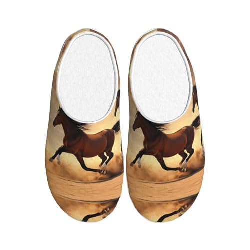 Pantoufles d'hiver rayures cheval EdWal pour homme et femme, chaussons peluche noir 39 EU
