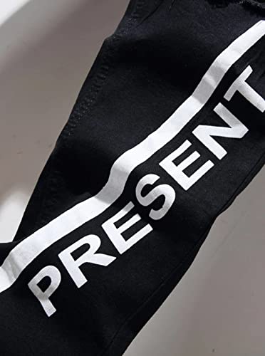 Boy's Skinny Fit Ripped Destroyed Distressed Fashion Kids Denim Jeans Pants（Black2021,10）4