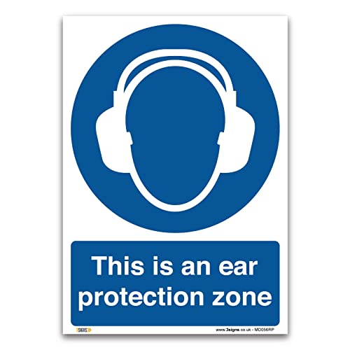 Dies ist ein Gehörschutzzonenschild, A3, 420 x 297 mm Cover