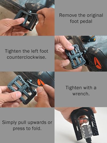 Pédales de vélo VTT pliantes avec mécanisme amovible de route - 5