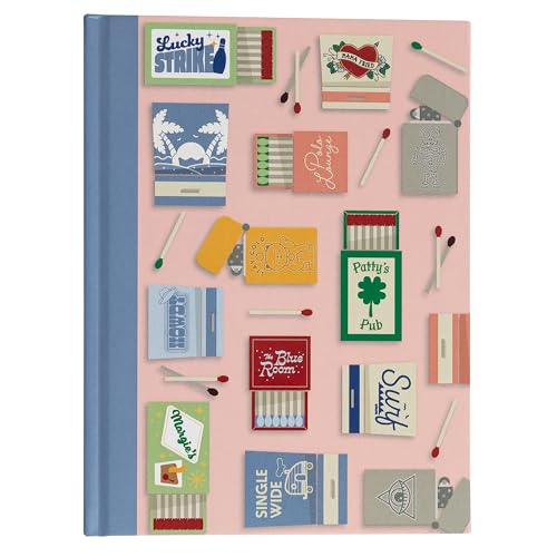 Pearhead Journal Carnet Matchbook Bleu – 6x8 Cahier Ligné 200 Pages