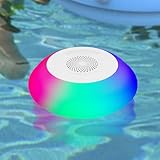Dpofirs AltavozFlotante para Piscina, AltavocesPortátiles Impermeables, Altavoz Flotante Inalámbrico Estéreo con Luz RGB, Altavoz de Duchapara Piscina Al Aire Libre