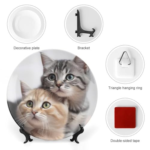Plato decorativo Cats Bone China estilo chino 6 pulgadas miniatura 3