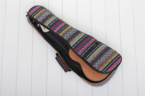 Image of MUINS Ukulele Case,Ukelele Uke Bag Thicker Pad (Pink,Soprano 21 Inch) | Durable Colorful with Thicker Pad with Double Adjustable Straps, Storage and Handle