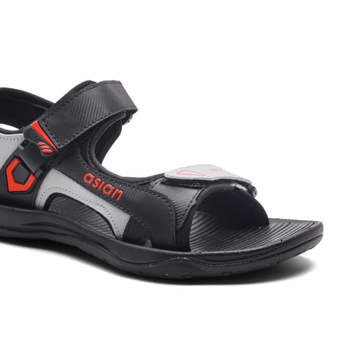 Image of ASIAN Vistara-42 Men's Sandals | Soft Cushion Footbed, Adjustable Velcro Straps & Anti-Slip Grip Sole | Lightweight, Durable & Comfortable Sandals for Walking, Daily Use, Beach & Travel