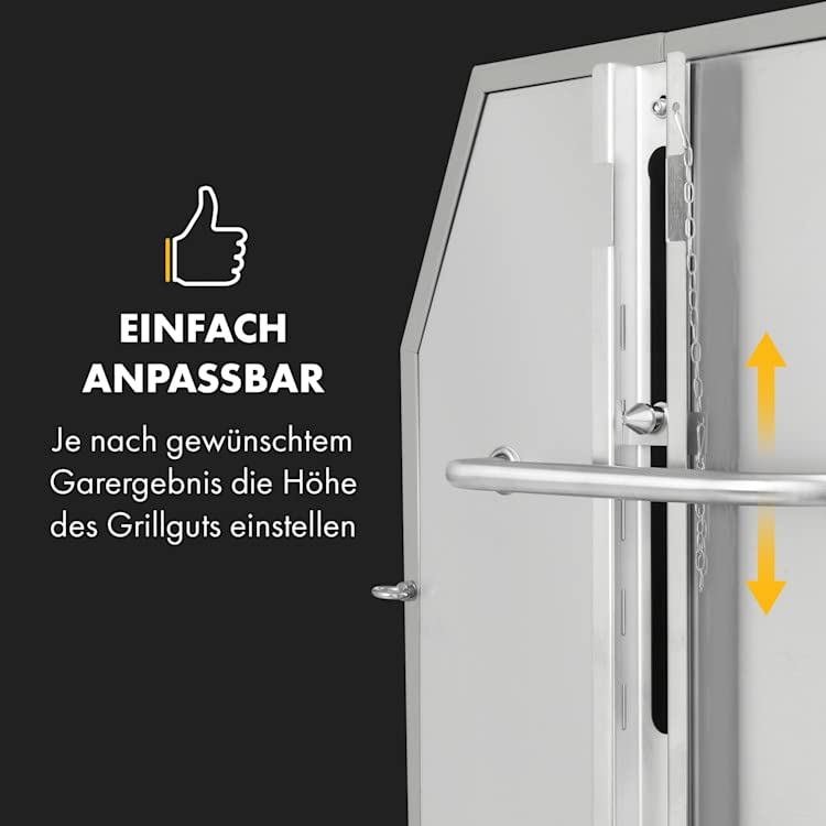 CDEN Holzkohlegrill Mit Drehspieß – Tragbar, Mit Abnehmbarem Tisch & Aufbewahrungsregal, Ideal Für Camping