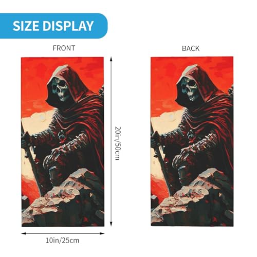 Death skull Grim reaper Dark art red Neck Gaiter Face Cover Scarf Balaclava Bandana para Mujeres y Hombres Gaiter Mask para Motociclismo Ciclismo Ski Fiesta miniatura 3