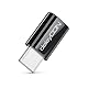deleyCON 2 Stück USB-C Adapter - Micro-USB Buchse zu USB C Stecker - zum Laden & Synchronisieren für Apple Samsung Google Huawei Xiaomi Handy Smartphone Tablet Laptop Adapter - Schwarz