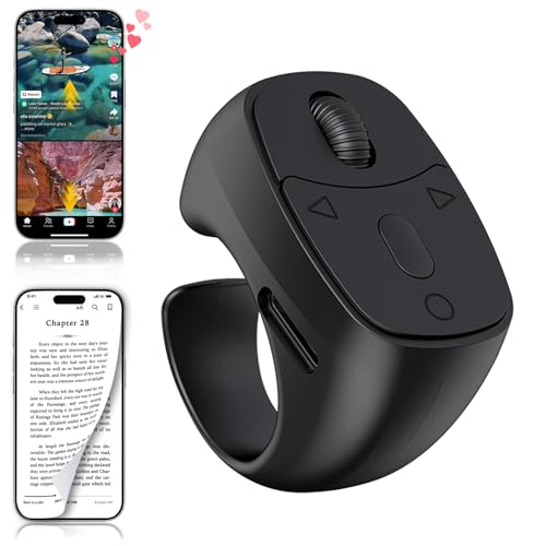 Remote Control Scrolling for Tiktok, Page Turner for Kindle App E-Book, Bluetooth Camera Shutter Remote for iPhone/Android/iOS (JX-11)