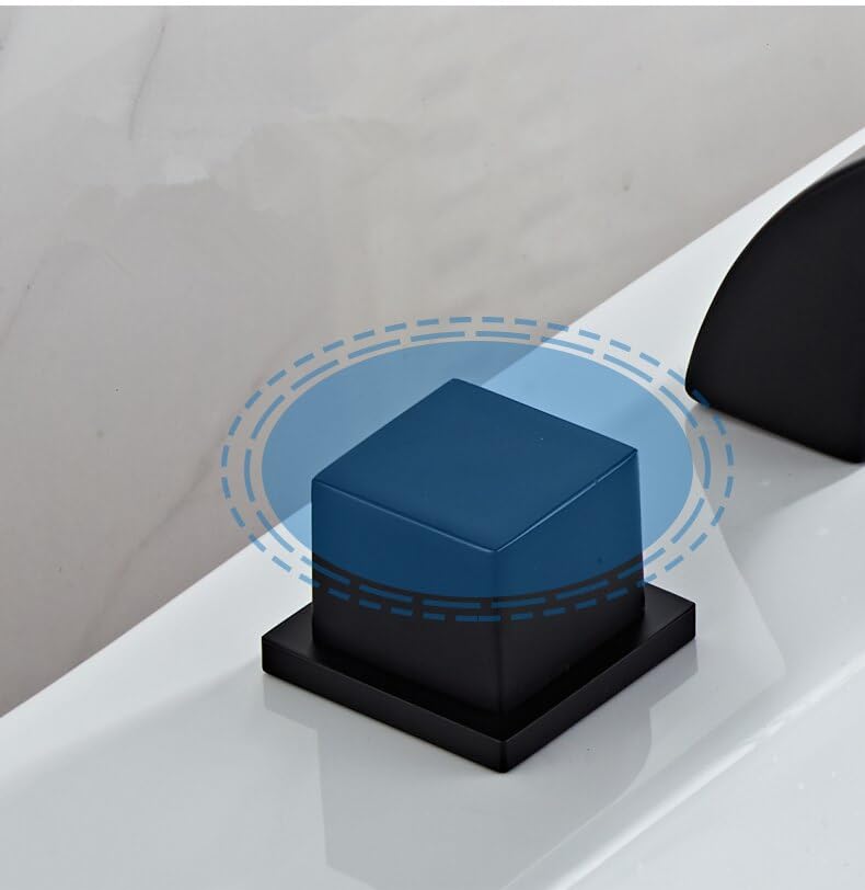 Robinet cascade noir mat premium pour lavabo design à 3 trous - 4