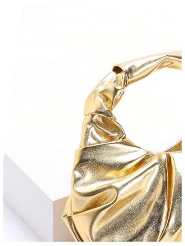 Image of GORGLITTER Women's Evening Bag Wedding Party Prom Handbag Dressy Formal Purse Pleated Metallic Clutch Dumpling Handbag